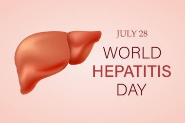  Dünya Hepatit Günü. 28 Temmuz. Vektör illüstrasyonu