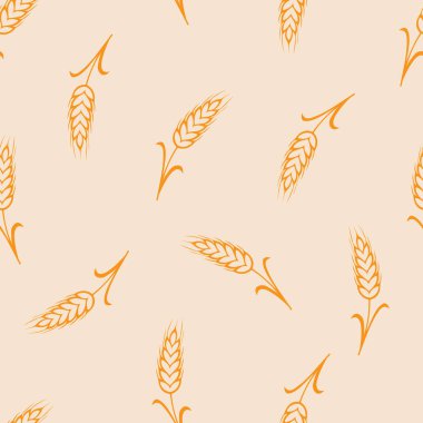 Buğday fırçası dokusu pürüzsüz desen arka plan. Soyut buğday desenli buğday. Vektör illüstrasyonu