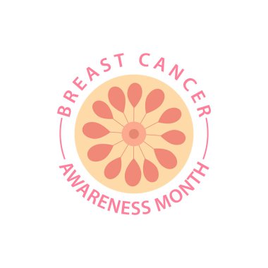 Meme Kanseri Farkındalığı Ayı. Önemli ay Ekim ayıdır. Vektör illüstrasyonu