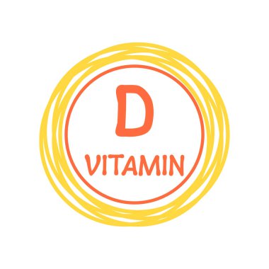 Beyaz arkaplanda D vitamini simgesi