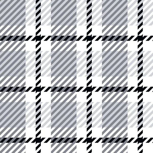 Tartan Plaid Sin Costuras Patten Vector Negro Gris Blanco Jacquard — Archivo Imágenes Vectoriales