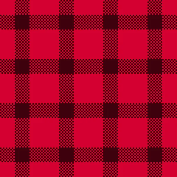 Plaid Seamless Patten Vector Checkered Christmas Red Plaid Textured Background — Stock Vector