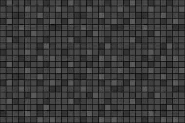 Siyah seramik karo desenli yatay arkaplan. Zarif bir ev, banyo, mutfak duvarı ve döşeme dokusu. Vektör koyu gri parlak tuğla duvar arkaplanı.