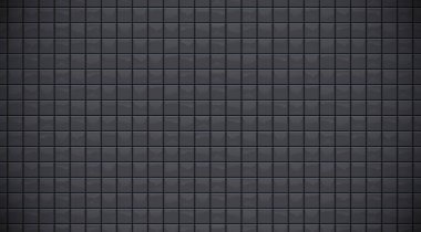 Black glossy ceramic square tiles pattern horizontal background. Home interior, bathroom and kitchen wall and floor texture. Vector dark shiny brick wall background