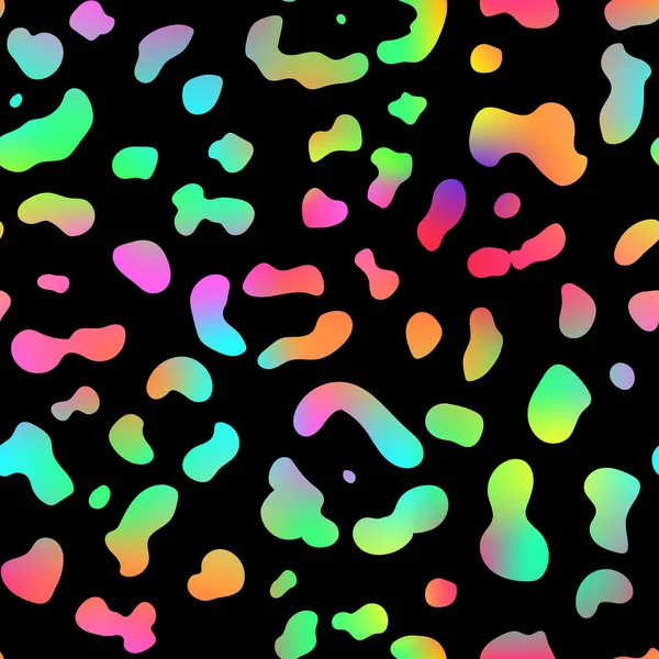 Trendy Neon Leopard Seamless Pattern Vector Rainbow Wild Animal Leo — Stockový vektor