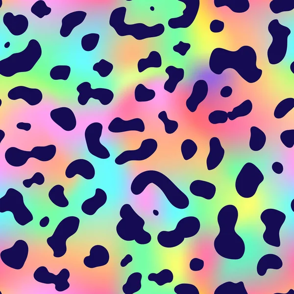 Módní Neonský Leopardí Vzor Vektorová Duhová Kůže Divokého Zvířecího Lea — Stockový vektor