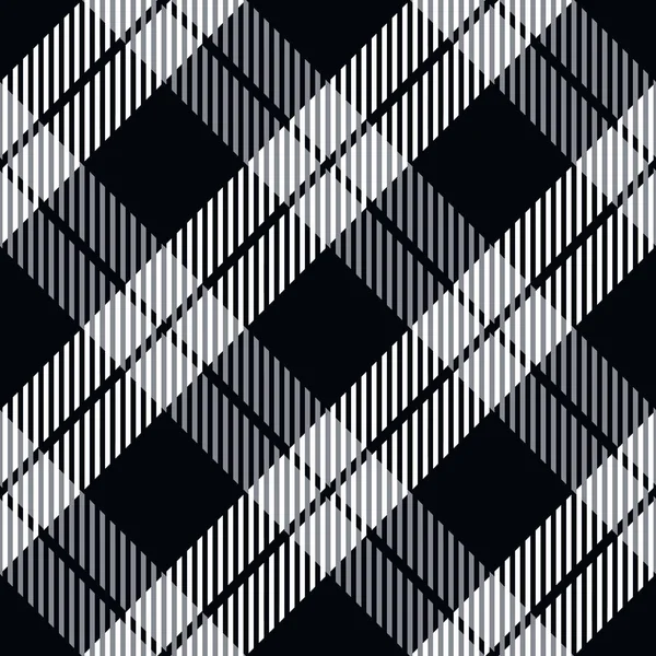 Діагональний Таранський Плед Безшовний Фарбований Векторний Чорно Білий Перевірте Простий — стоковий вектор