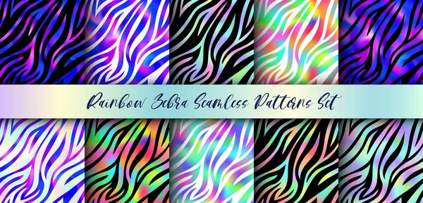 Trendy Rainbow Zebra Векторні Градієнти Дика Шкіра Тварин Текстура Тигра — стоковий вектор