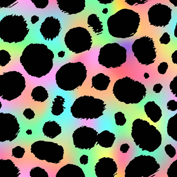 Trendy Neon Cheetah Αδιάλειπτη Μοτίβο Διάνυσμα Ουράνιο Τόξο Άγριο Δέρμα — Διανυσματικό Αρχείο
