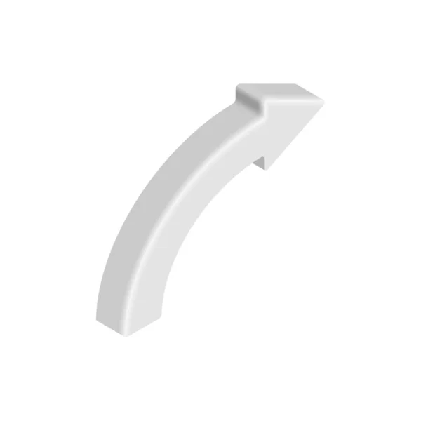 Isometric Growth Arrow Icon Vector Tending Upward Arrow Isolated White — Stock Vector