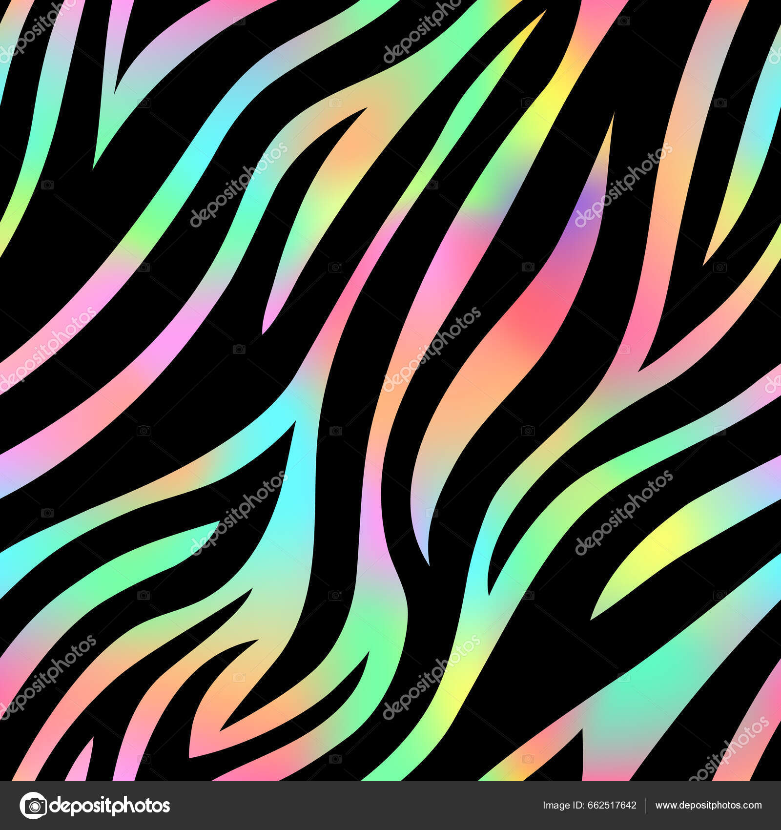 Neon Rainbow Colored Zebra Print