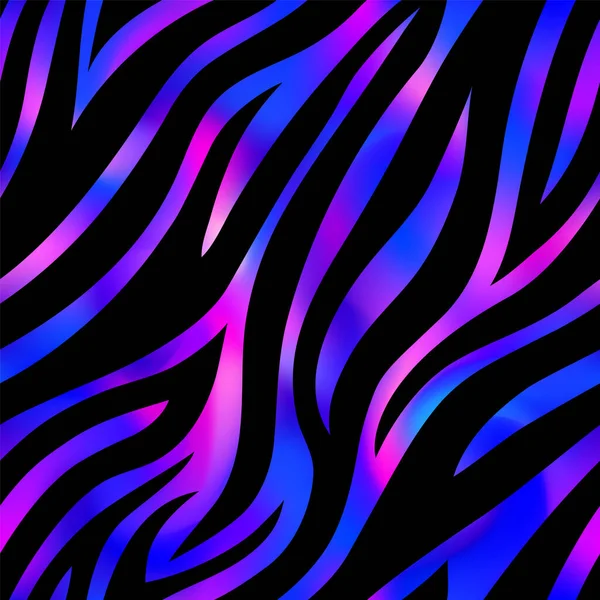 Trendy Neon Zebra Padrão Sem Costura Vetor Brilhante Gradiente Roxo —  Vetores de Stock