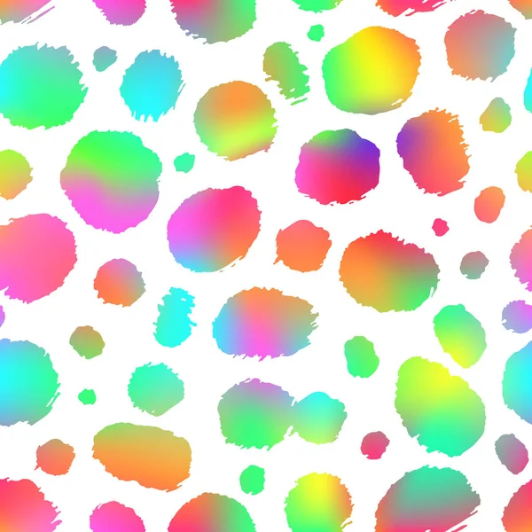 Trendy Neon Cheetah Seamless Pattern Vector Rainbow Gradient Wild Animal — Stock Vector