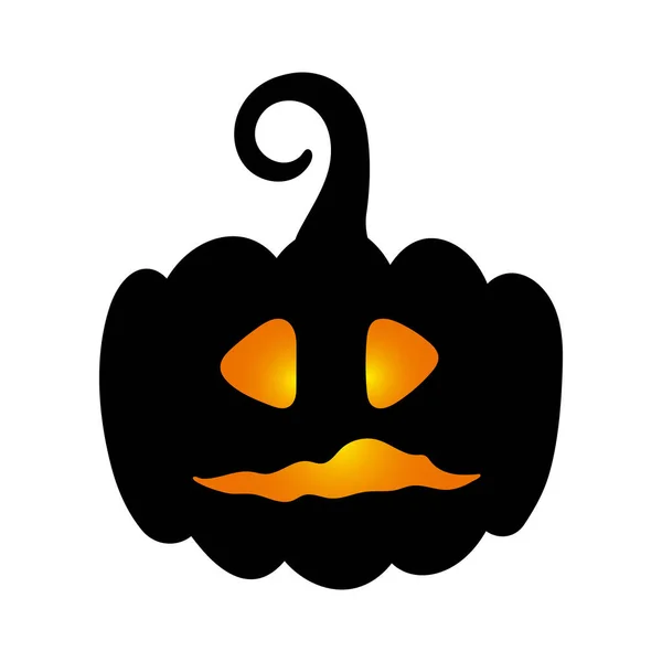 Halloween Süße Schwarze Kürbis Silhouette Dunkler Kürbis Mit Beängstigend Komisch — Stockvektor