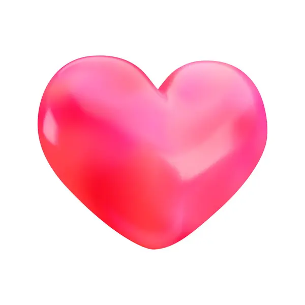 Vector Rosa Herz Symbol Niedliche Realistische Rote Herzform Isoliert Auf lizenzfreie Stockvektoren