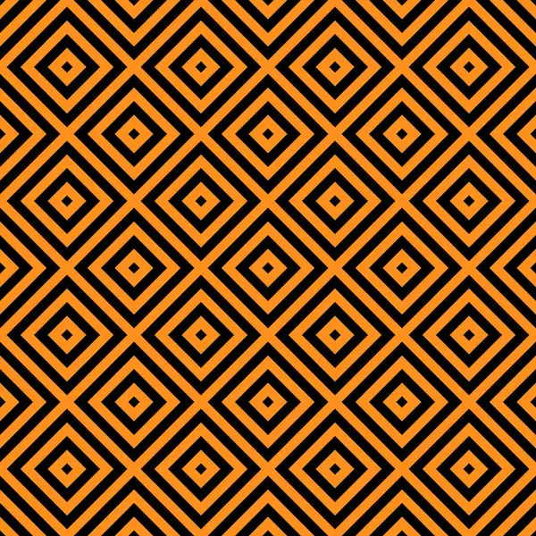 Abstract Vector Halloween Seamless Pattern Geometric Black Orange Background Rhombus — Stock Vector
