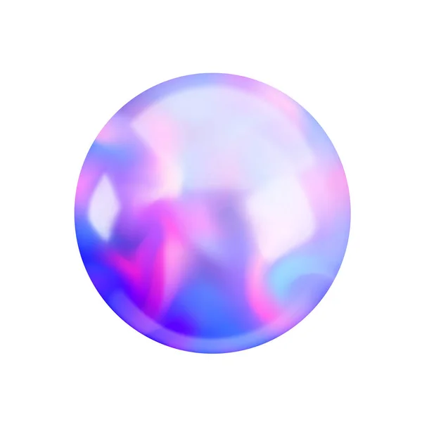 Esfera Púrpura Holográfica Realista Vector Brillante Gradiente Bola Mágica Forma — Archivo Imágenes Vectoriales