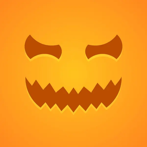 Vector Scary Face Icon Halloween Decoration Smiling Mask Pumpkin Funny — Stock Vector