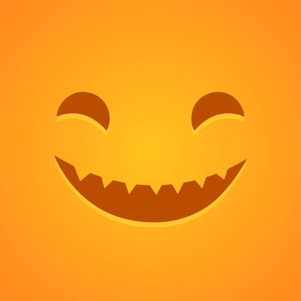 Vector Scary Face Icon Halloween Decoration Smiling Mask Pumpkin Funny — Stock Vector