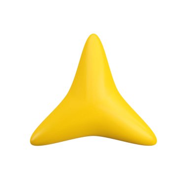 Beyaz arkaplanda parlayan 3D altın yıldız ikonu. Tatlı gerçekçi karikatür 3D yorumlayıcı, parlak sarı üç köşeli yıldız, sihirli dekorasyon için ışıltı illüstrasyonu, ağ, oyun tasarımı, uygulama.