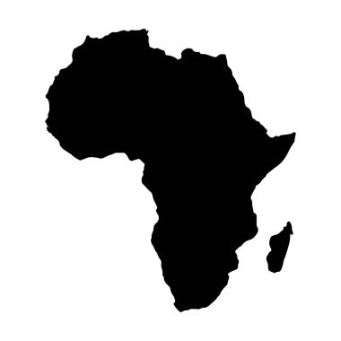 Beyaz arka planda izole Afrika Haritası