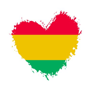 Siyah Tarih Ayı baskısı. Afro-Amerikan Tarihi Tasarım elementi. Poster, kart, pankart, arkaplan için bayrak renginde grunge kalp şeklinde..