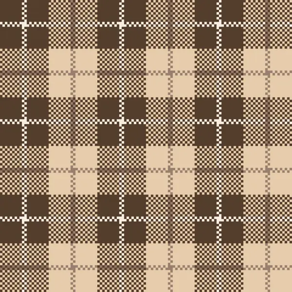 Kahverengi ekoseli, pürüzsüz kumaş. Vektör Tartan sonbahar ekose desenli arka plan. Geleneksel kış kumaşı baskısı. Moda, baskı, tasarım, dekor için kareli ekose dokusu.