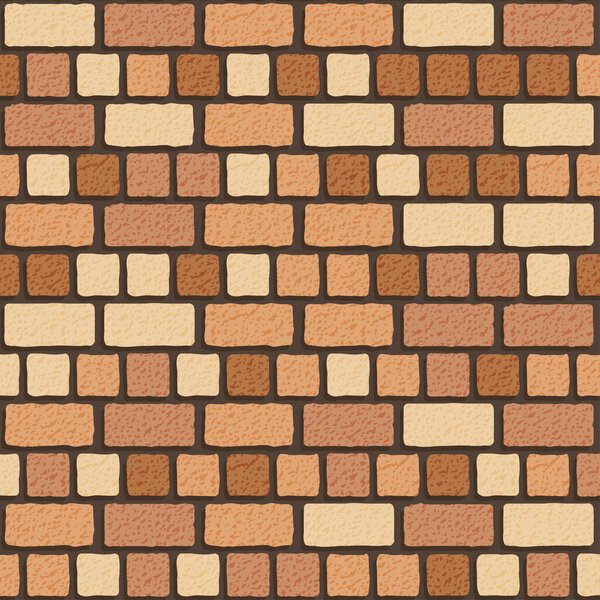 Vector Realista Rojo Amarillo Inglés Ladrillo Patrón Pared Sin Costuras — Vector de stock