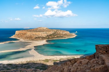 Balos lagoon with  crystal blue water, Crete island, Greece. 