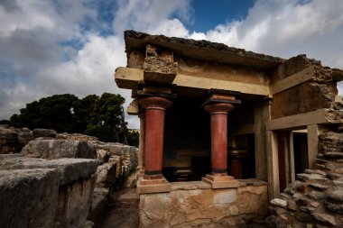 Knossos palace ruins, Crete, Greece.  Minoan palace of Knossos.
