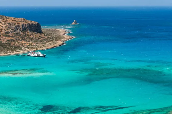 Baloská Laguna Křišťálově Modrou Vodou Ostrov Kréta Řecko Royalty Free Stock Obrázky