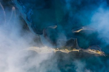 Aerial view of Cape Drastis  in the morning at sunlight,  Corfu,  Greece