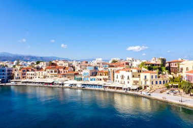 Chania bay on a sunny morning, Crete island. Greece