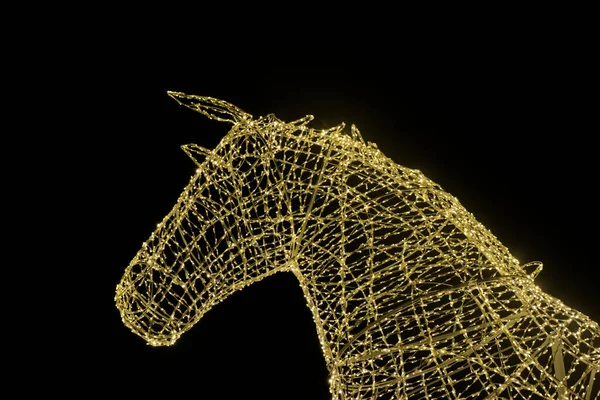 Up close to the electric light based horse - modern light show
