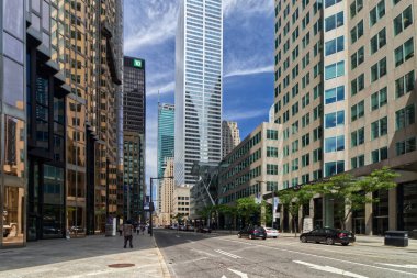 Toronto, Kanada, 5 Ağustos 2022. Kanada 'nın en iyi iş adresi, Bay Street.