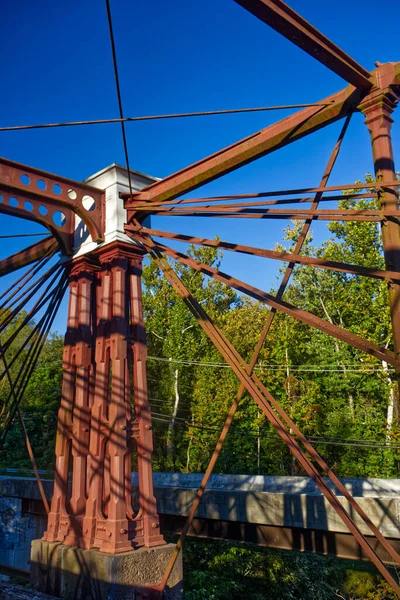 Stahlträgerkonstruktion Stil Des Jahrhunderts Zur Unterstützung Der Brücke Laurel Usa — Stockfoto