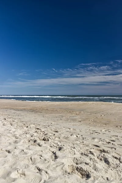 Slunce Bít Vrásky Pláži Písek Assateague Usa — Stock fotografie