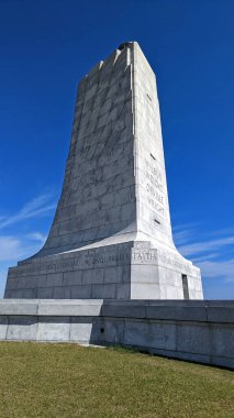 Close look at the Wright brothers memorial, Kitty Hawk, NC, USA clipart