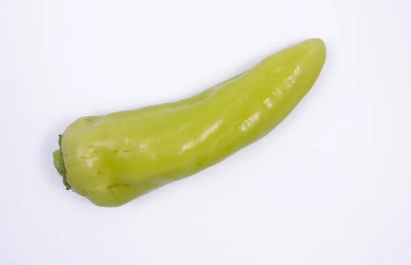 Green Pointed Peppers White Background Photo Taken — Foto de Stock