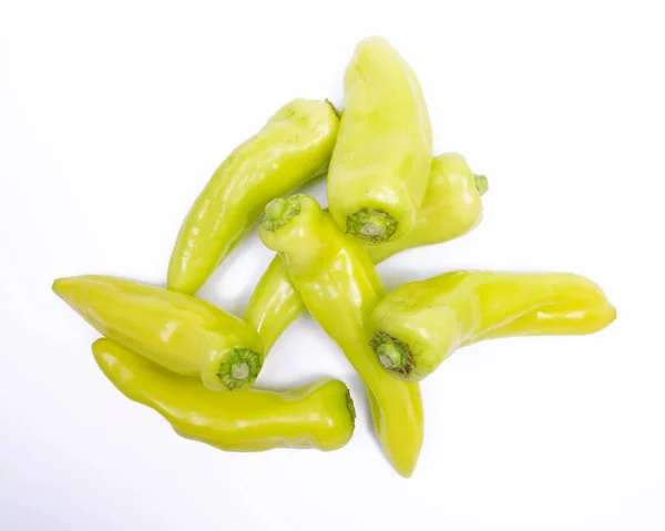 Green Pointed Peppers White Background Photo Taken Fotos De Stock
