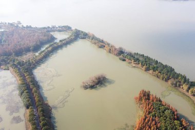 Hava manzarası, ormanlar ve göller