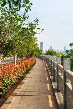 Modern şehirde yürüyüş yolu