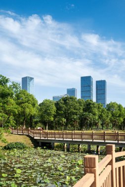 Bahar Parkı ve modern şehir