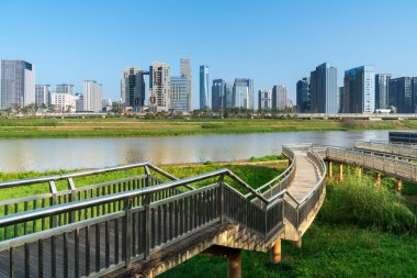 Nanchang 'ın Şehir Sahnesi Yeni Bölge, Jiangxi, Çin