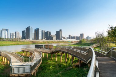 Nanchang 'ın Şehir Sahnesi Yeni Bölge, Jiangxi, Çin