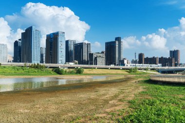 Şehrin gündüz görüntüsü ufuk çizgisi