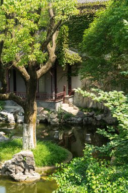 Jiangnan tarzında geleneksel bir bahçe.