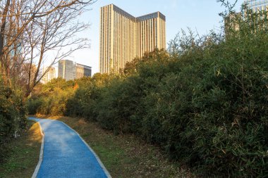 Modern şehirde yürüyüş yolu