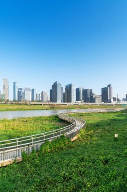 Nanchang 'ın Şehir Sahnesi Yeni Bölge, Jiangxi, Çin