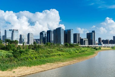 Nanchang 'ın Şehir Sahnesi Yeni Bölge, Jiangxi, Çin